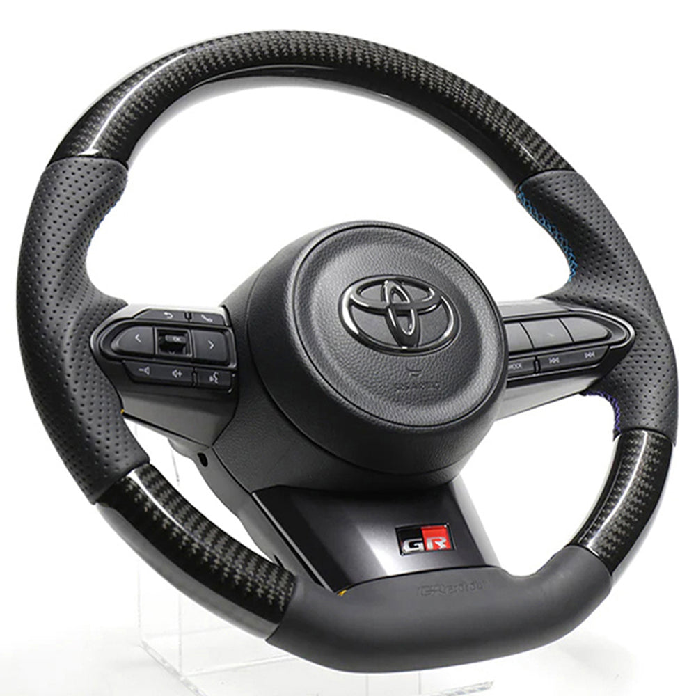 GREDDY STEERING BLACK CARBON 3COLORS STITCH GXPA16 YARIS