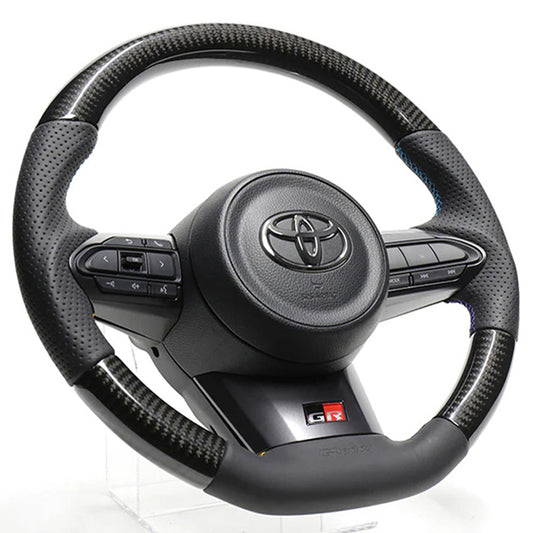 GREDDY STEERING BLACK CARBON 3COLORS STITCH GXPA16 YARIS