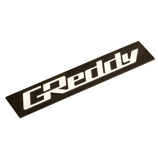 GREDDY ALUMINIUM EMBLEM 105X20 BLACK/SILVER