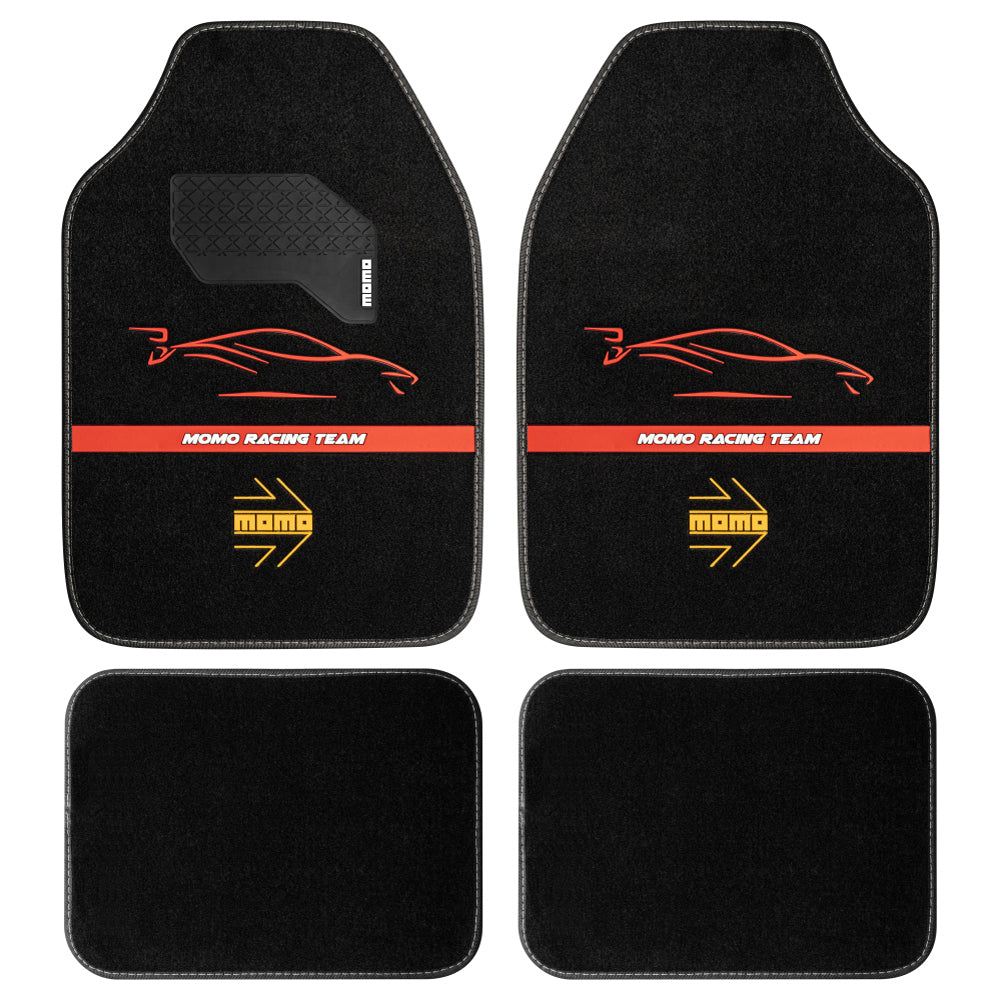 CAR MAT RACING BLACK-RED RHD-4p – shopgreddyau