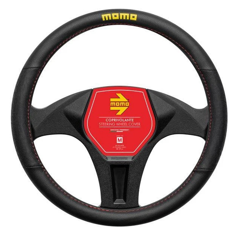 STEERING WHEEL COVER LAP BLACK-RED M