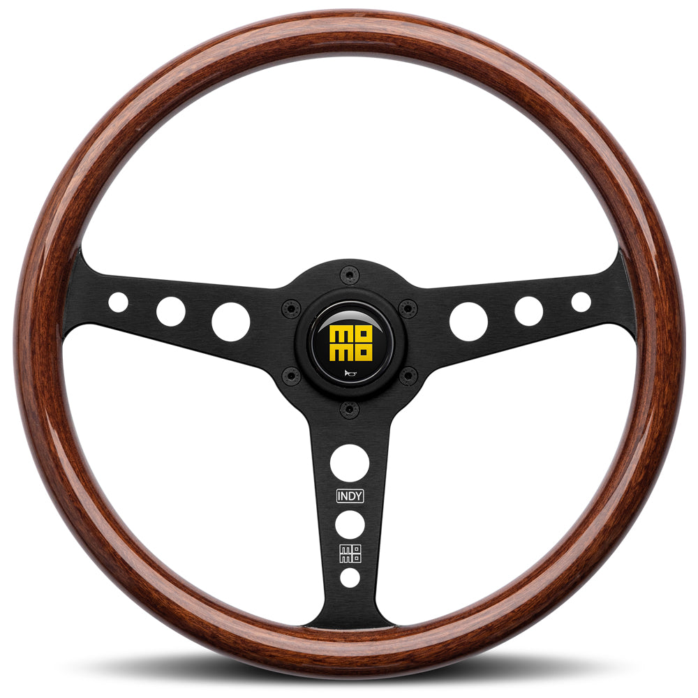 STEERING WHEEL HERITAGE INDY WOOD BLACK 350MM